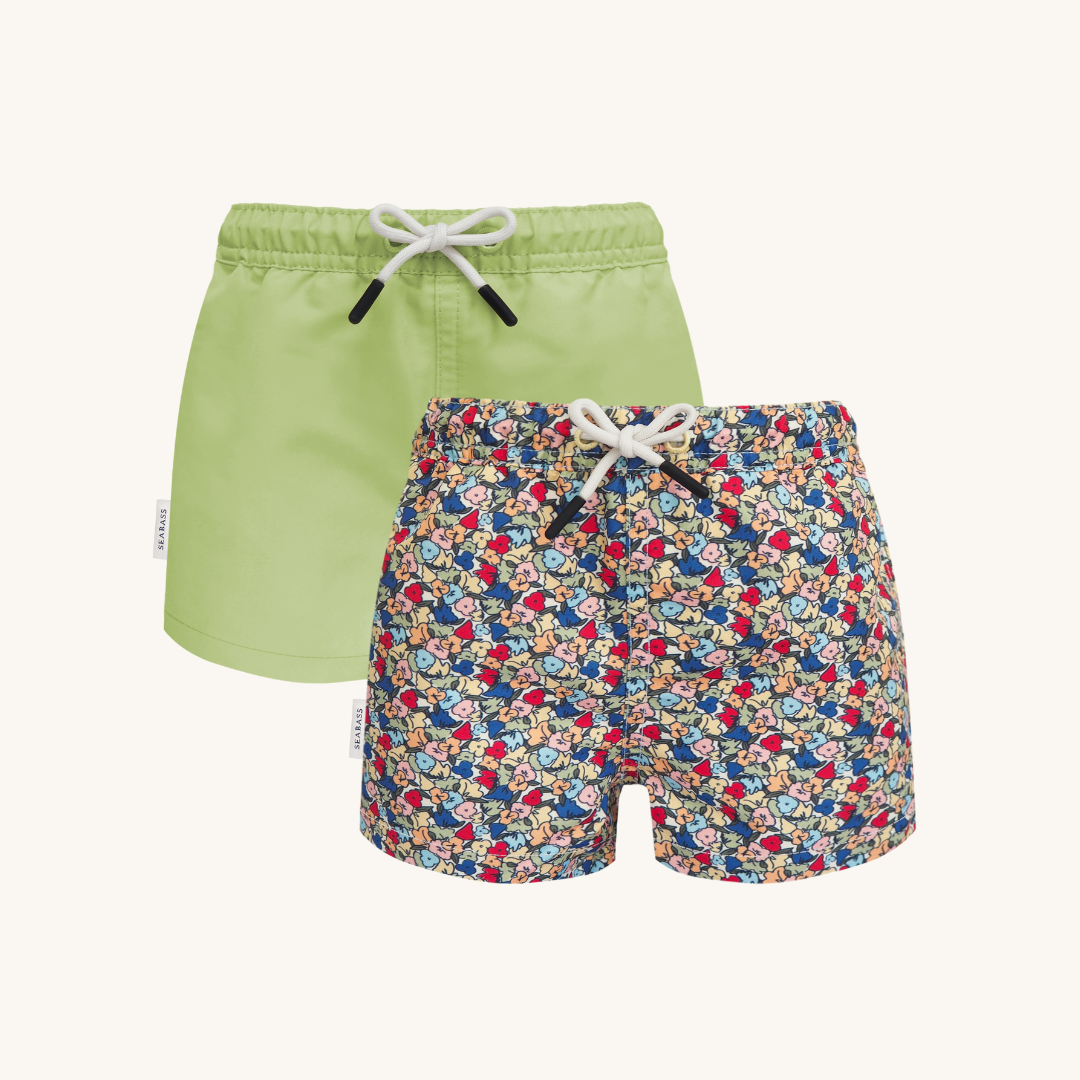 Jungs UV Badeshort Portofino - Grüne Streifen