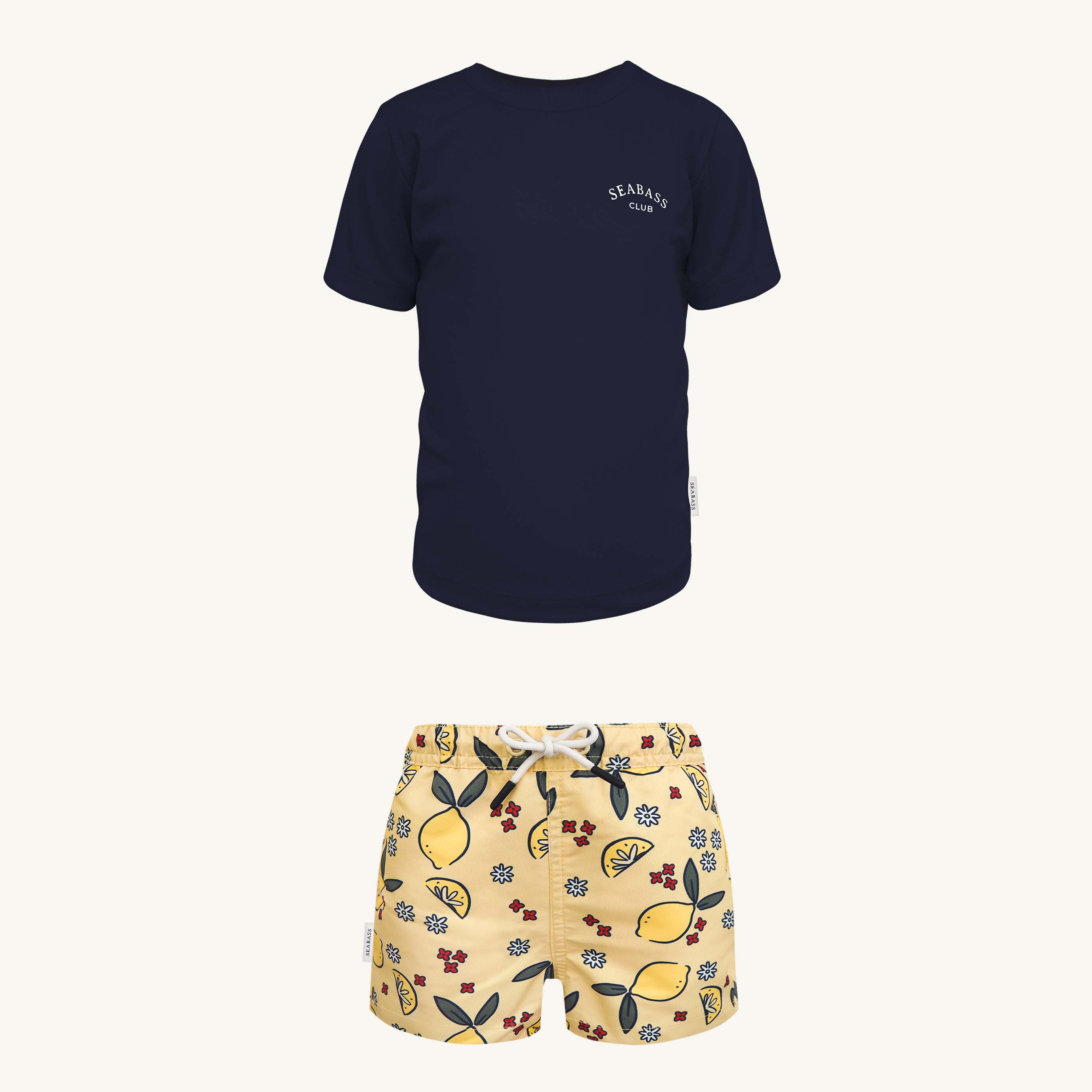 UV Schwimmset - Badeshort Amalfi und T-Shirt Marineblau