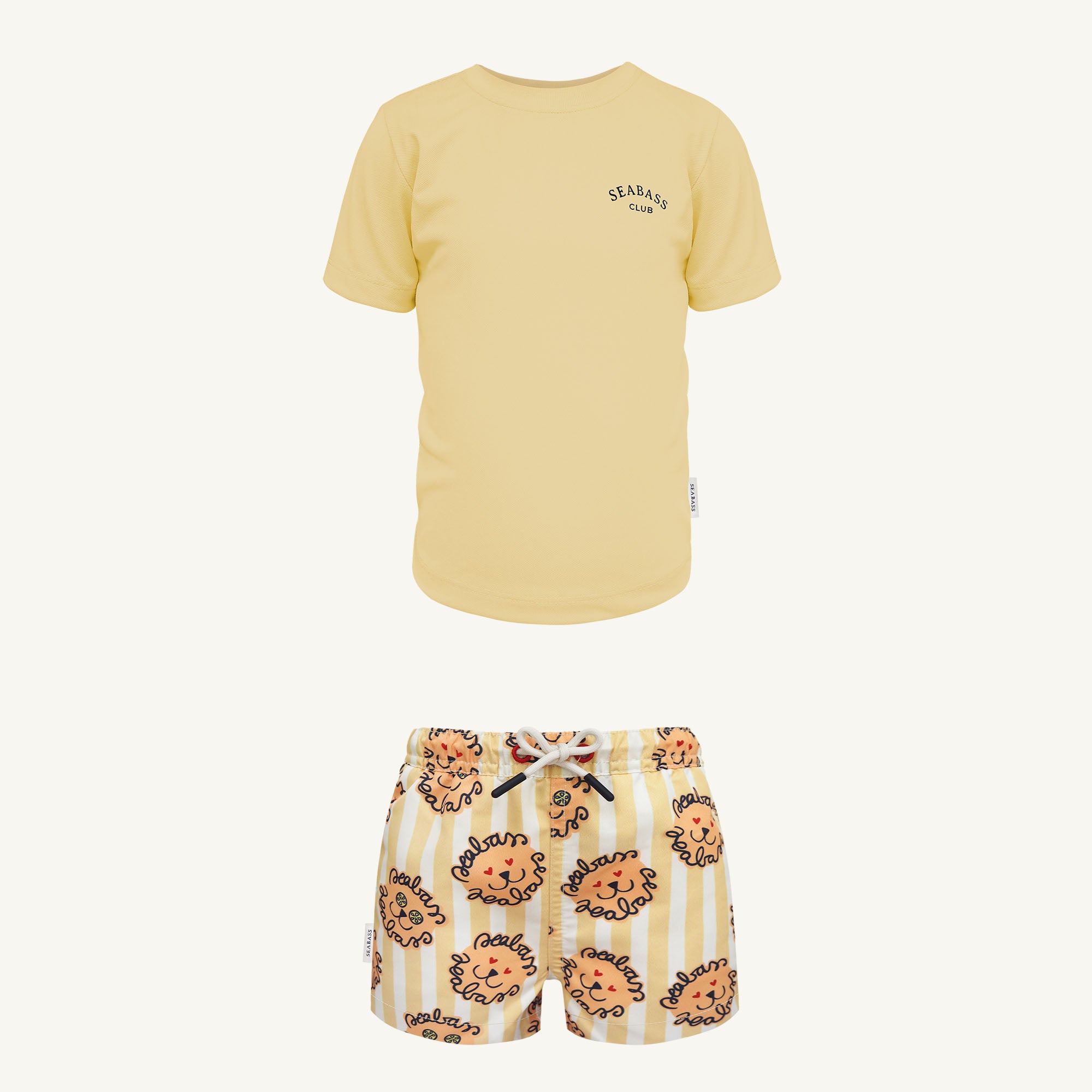 UV Schwimmset - Badeshort Leone und T-Shirt Weiches Gelb