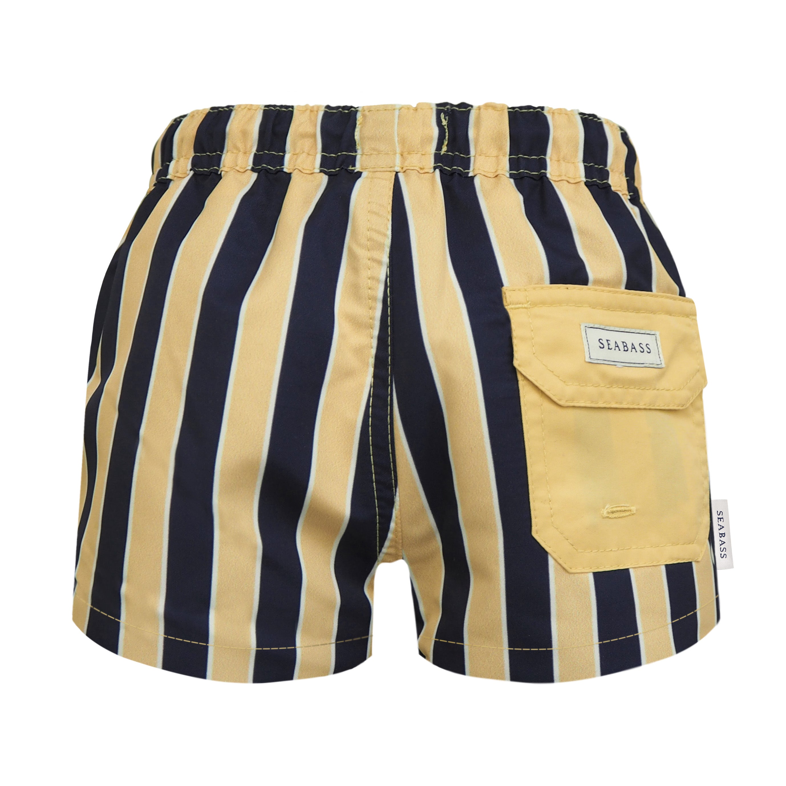 Männer UV Badeshort Sorrento - Blau Gelb Gestreift