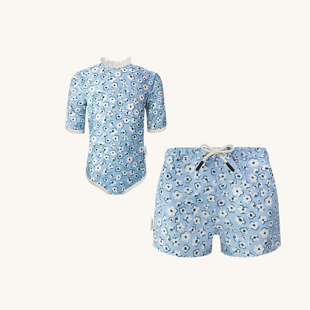 Jungs UV Badeshort Portofino - Grüne Streifen