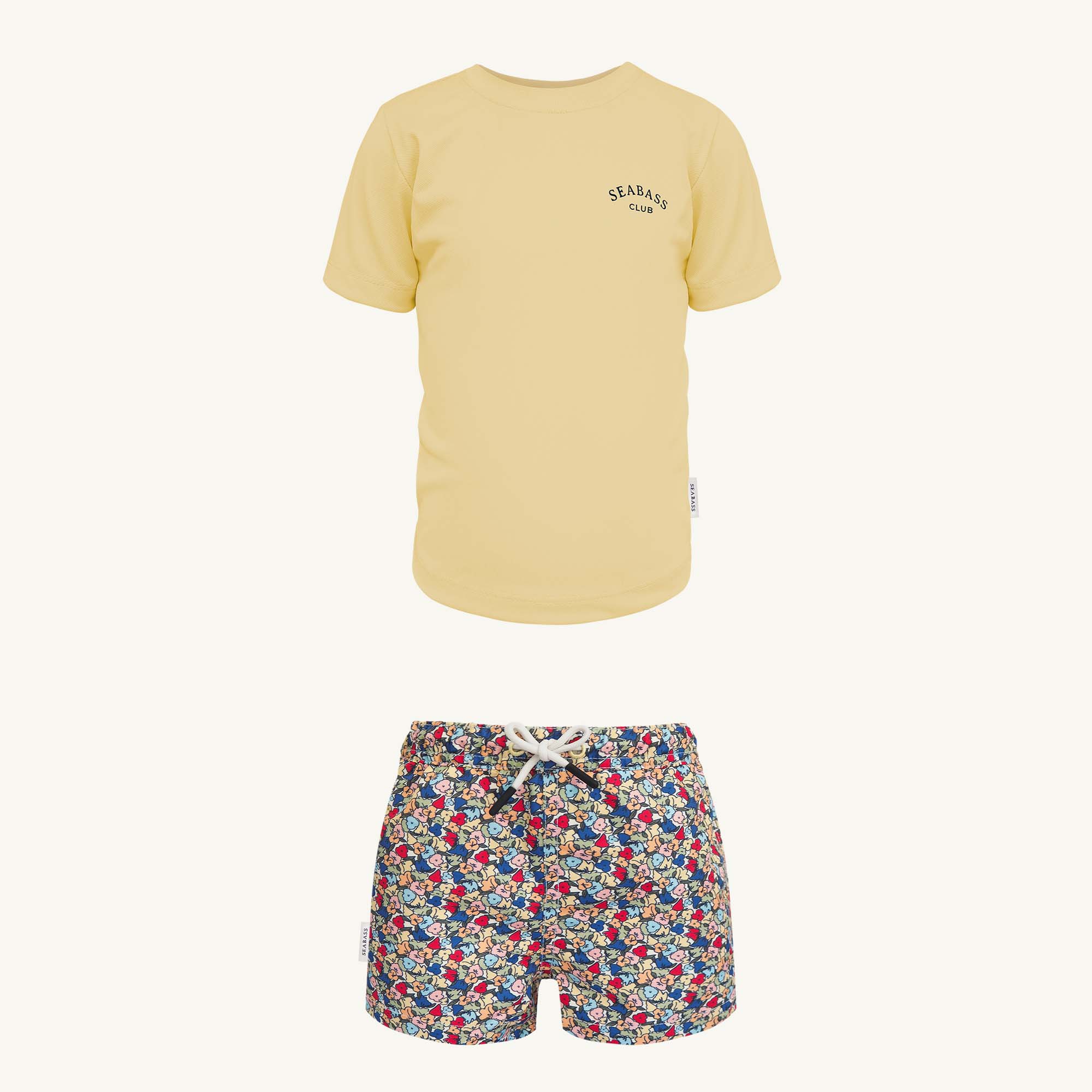 UV Schwimmset - Badeshort Valencia und T-Shirt Weiches Gelb