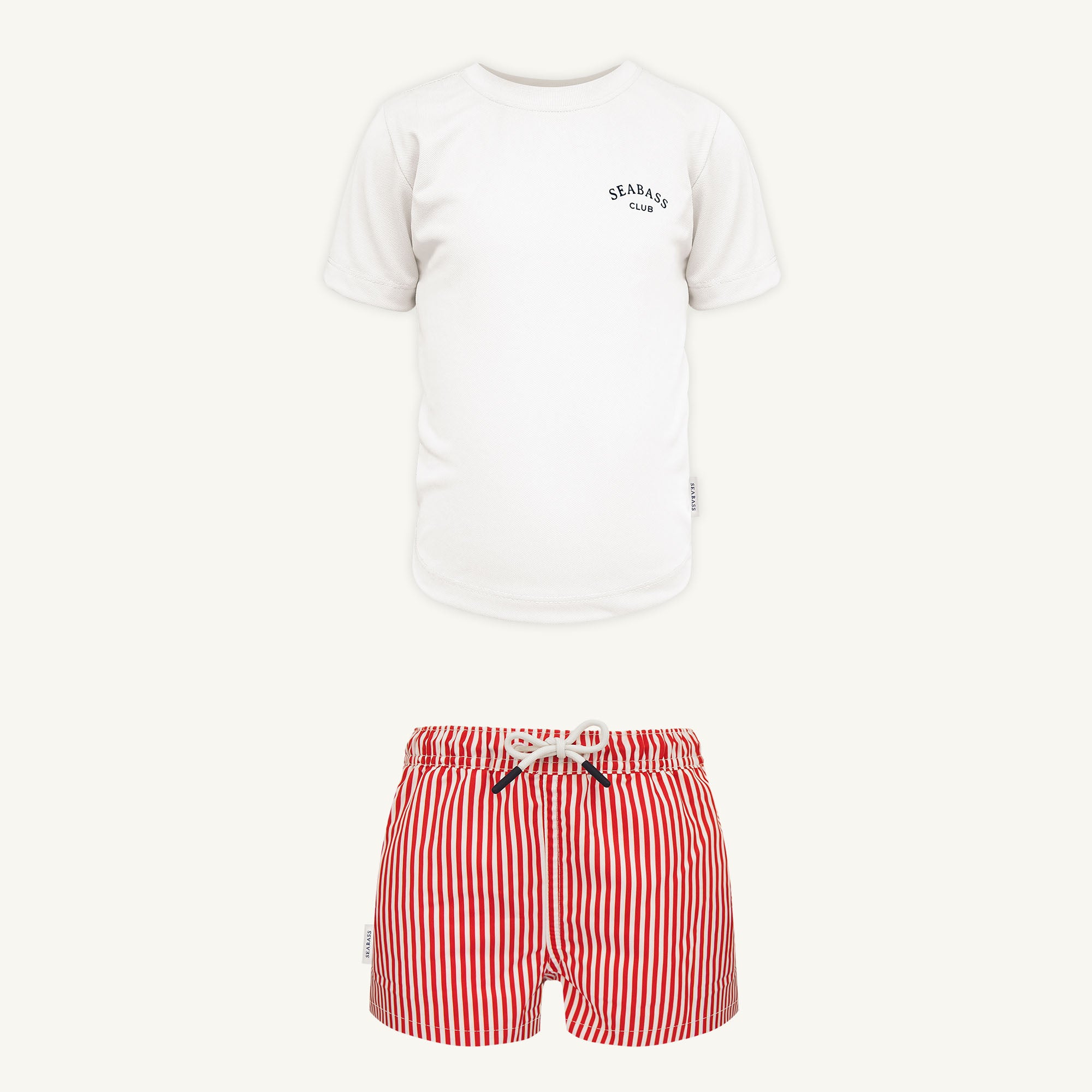 UV Schwimmset - Badeshort Venice und T-Shirt Weiß